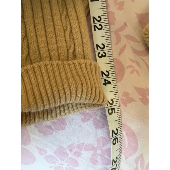 Vintage Scottish Cashmere camel beige turtleneck ribbed knit luxury pullover - Picture 10 of 11